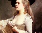 古斯塔夫 让 雅凯 : AN Elegant Lady In A Black Hat